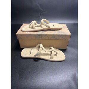 Free People NEW Leather Hadden Sandal in Cafe/‎ Ivory Size 6.5